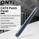 19in 1U Cabinet Rack Pass-through 24 Port CAT6 Patch Panel RJ45 Network Cable Adapter Keystone Jack