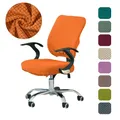 1 set(Back Cover + Seat Cover) Office Split Computer Chair Cover Removable Stretch Slipcover Solid