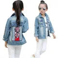 2-12Yrs Girls Denim Coat Baby Girl Clothes Spring Embroidery Children Jeans Jacket Sequins Little