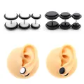 Alisouy 2 PCS Earrings Men Women Stud Acrylic Fashion Stud Earrings Body Jewelry White Black 6mm 8mm