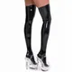 PVC Leather Wet Look Sexy Stockings Night Club Knee High Socks Women's Oil Shiny Stockings Plus Size