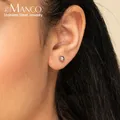 e-Manco 6MM women diameter 6mm ball stud earrings set Trendy geometric stainless steel earring for