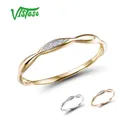VISTOSO Gold Rings For Women Genuine 14K Yellow/White Gold Ring Shiny Diamond Promise Engagement