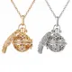 High Quality Full Surround Zircon Necklace Angel Wings Aromatherapy Cage Pendant 16MM Music Ball