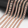 Vintage Necklace For Women Men 585 Rose Gold Color Venitian Curb Snail Foxtail Link Chains Necklaces