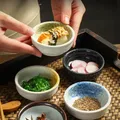 Japanese Ceramic Plate Retro Kiln Glaze Barbecue Mini Dipping Dish Sashimi Sushi Soy Sauce Dishes