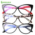 SOOLALA Cat Eye Anti Blue Light Reading Glasses Women Anti Glare Presbyopic Computer Eyeglasses