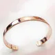 Pure Copper Magnet Energy Health Open Bangle Plated Rose Gold Color Simple Bracelet Healthy Healing