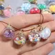 20pcs 21x16mm Transparent Mini Glass Ball Star Sequins Colorful Crystal in Ball Charms Pendants for
