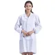 M2EA Women Men Unisex Long Sleeve White Lab Coat Notched Lapel Collar Button Down Medical Nurse