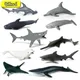 4/6/12Pcs Set Simulation Shark Whale Marine Animal Figure Collectible Toys Ocean Animal Action
