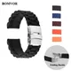 Unisex Silicone Folding Buckle Smart Watch Strap 18mm 20mm 22mm 24mm Rubber Link Bracelet Wrist