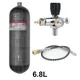 TUXING 4500psi 300Bar 6.8L Carbon Fiber HPA Tank High Pressure Cylinder Regulating Valve Scuba