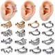 1pcs Surgical Steel Barbell With CZ Hoop Ear Tragus Cartilage Helix Earrings Ear Studs Ear Cuff Rook