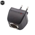 AC Adapter With Car Socket Auto Charger EU Plug 220V AC To 12V DC Use For Car Electronic Devices Use