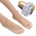 1 Pair Of Ice Silk Women Boat Socks Summer Thin Breathable Cotton Bottom Silicone Non-Slip Socks