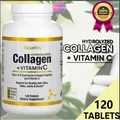 Hydrolyzed Collagen Peptides+Vitamin C Supports Hair Skin Nails Joints&Bones-Contains Type I & III