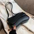 Vintage Leather Crossbody Bags for Women 2022 Designer Female Small Flap Shoulder Underarm Bag