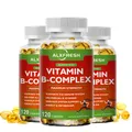 Alxfresh B-Complex Vitamin Supplements (B12 B1 B2 B3 B5 B6 B9 Folic Acid &Biotin) Immune & Energy