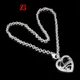 QianBei One PCS Frame Case Picture Necklace 925 Silver Plated Jewelry Heart Pendant Necklaces +18