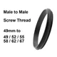 Screw Thread Male to Male Adapter 49mm - 49 / 52 / 55 / 58 / 62 / 67 mm thread pitch 0.75mm Macro
