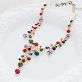 2023 Creative Personality Necklace Multicolor Austrian Element Crystal Clavicle Necklace Charm