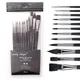 12pcs Professional Watercolor Paint Brushes Set Includes Round Flat Cat's Tongue Brushes Synthetic