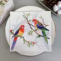 20Pcs/Pack Rose Birds Floral Table Decoupage Paper Napkins Flower Napkin Paper Tissue for Wedding