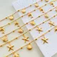 304 Stainless Steel Link Cable Chain Anklet Gold Color Marine Animal Dolphin Starfish For Women