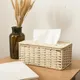 Rattan Tissue Box Vintage Napkin Holder Case Clutter Storage Container Cover Living Room Desk