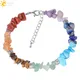 CSJA Reiki 7 Chakras Bracelets Crystal Bracelets Women Chain Link Healing Balance Natural Stone