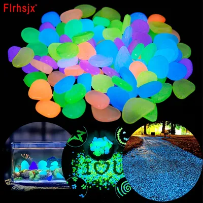 50/100/200Pcs Glow in the Dark Pebbles For Sidewalk Garden Terrace Lawn Garden Patio Fish Tank