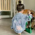 Girls Denim Jackets Fashion New Kids Outerwear Baby Girls Clothes Long Sleeve Denim Jacket For 2-10