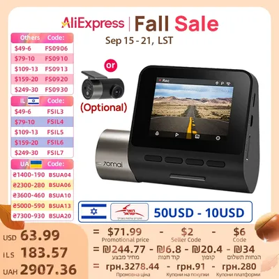 70mai Pro Plus Dash Cam A500S 1944P 70mai Car DVR Camera GPS ADAS 140FOV 24H Parking Monitor 70mai Pro Plus A500S