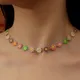 2022 New Elegant Flower Colorful Daisy Clavicle Necklace Women’s Wedding Party Jewelry Korean Choker