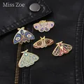 Butterfly Moth Enamel Pin Brooches Star And Moon Retro Insect Gold Color Badges Animal Jewelry Gifts