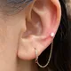 1Piece Stainless Steel Crystal CZ Two Ear Hole Piercing Studs Earrings for Men/Women Long Tassel