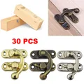 30Pcs Antique Bronze Box Hasps Iron Lock Catch Latches For Jewelry Chest Box Suitcase Buckle Clip