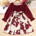 New Designed Classic Children's Dress Princess Baby Girl Print Patchwork Birthday Party Bubble