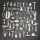 30pcs Random Mix Silver Color Tool Collection Charms Hammer Wrench Saw Pliers Pendant Screwdriver
