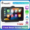 Podofo Wireless Carplay Android Auto Car Radio Multimedia Player for Universal 7'' Portable Touch