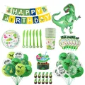 Dino Party Supplies Dinosaur Balloons Disposable Tableware Set Kids Boy Birthday Party Decoration