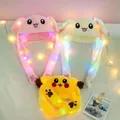 Bunny Ear Move Glowing Hat Pikachu Anime Rabbit Led Light Jumping Funny Plush Ear Moving Cartoon Hat