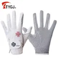 TTYGJ Golf Women's Gloves PU Leather Left and Right Hands 1 Pair of Anti Slip Particles with