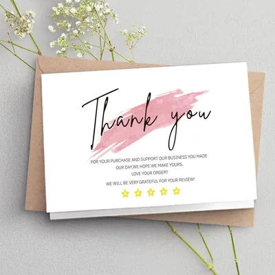 30 Pcs White Thank You Card Thank You For Your Order Card Praise Labels For Small Businesses Decor