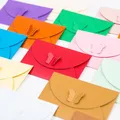 (10 Pieces/Lot) 10.5*7CM Colored Butterfly Buckle Kraft Paper Envelopes Simple Love Retro Buckle