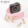 Symplectic A-Z Letter Charms For Apple Watch Sport Band Decoration Ring Sets for Samsung Watch