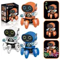 Intelligent Electronic Dancing Robot Toy LED Colorful Flash Light Music Walking Singing Robot for