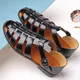 Men's Leather Sandals Men Trendy Summer Roman Shoes Mens Casual Comfortable Soft Beach Footwear