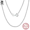 ORSA JEWELS Italian Handmade 1.2mm Chopin Chain Necklace Solid 925 Sterling Silver Man Woman Neck
